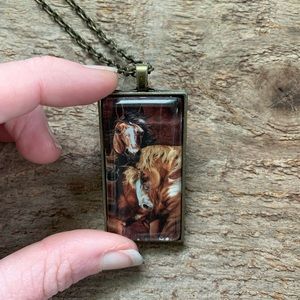 Horse necklace, wild horse necklace, mustang necklace, horse jewelry